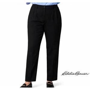Eddie Bauer Black Wool Blend Dress Pants Womens Size 10 Tailored Career Luxury